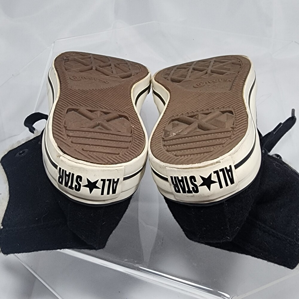 Converse All Star Chuck Taylor High Top Women 7 Wool/Faux Fur Sherpa Line Black - Picture 10 of 11